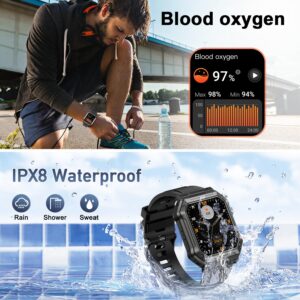 Smart Watch for Men Fitness Tracker: (Make/Answer Call) Bluetooth Tactical Military Smartwatch for Android Phones iPhone Outdoor Waterproof Digital Sport Run Watches Heart Rate Monitor Step Counter