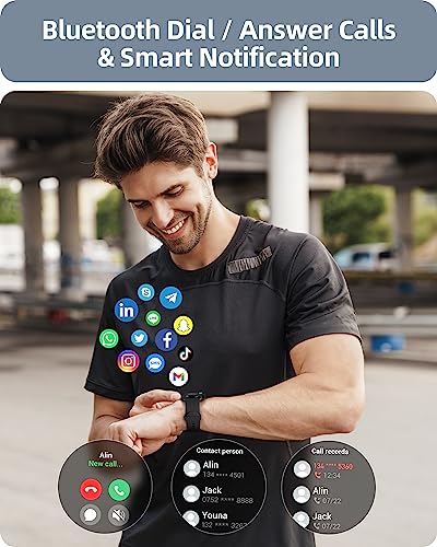 Parsonver Smart Watch for Men Women(Answer/Make Calls), HD Screen Fitness Tracker IP68 Waterproof 100+ Sports Modes Heart Rate Sleep Monitor, Pedometer, Smartwatch for Android Phones/iPhone Compatible