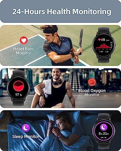 Parsonver Smart Watch for Men Women(Answer/Make Calls), HD Screen Fitness Tracker IP68 Waterproof 100+ Sports Modes Heart Rate Sleep Monitor, Pedometer, Smartwatch for Android Phones/iPhone Compatible