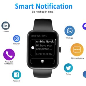 EURANS Smart Watch 42mm Bluetooth Calling (Answer/Make Call) HD Touch Screen IP68 Waterproof Fitness Tracker for Android and iOS Phones, Blood Oxygen & Heart Rate Monitor, Sleep Tracking for Men Women