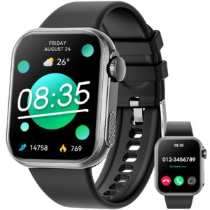 smart watch for men women(answer/make call),1.95" touch screen activity tracker, ip68 waterproof fitness watch with heart rate sleep pedometer calorie monitor, smartwatch for android and ios phones