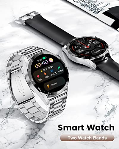 LIGE Smart Watch for Men Bluetooth Call Answering, Fitness Tracker Watch with Heart Rate/BP/Sleep Monitor Step Counter, 2023 1.3'' HD Full Touch Screen Waterproof Smartwatches for iPhone Android