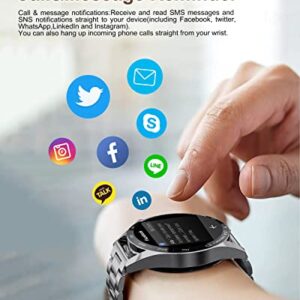 LIGE Smart Watch for Men Bluetooth Call Answering, Fitness Tracker Watch with Heart Rate/BP/Sleep Monitor Step Counter, 2023 1.3'' HD Full Touch Screen Waterproof Smartwatches for iPhone Android