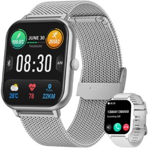 Smart Watch for Men Women Fitness: 1.83 Inch Bluetooth Call Smartwatch with Blood Oxygen Blood Pressure Monitor Compatible with Android Ios 100+ Sports Mode Heart Rate Monitor Step Counter IP67 Watch