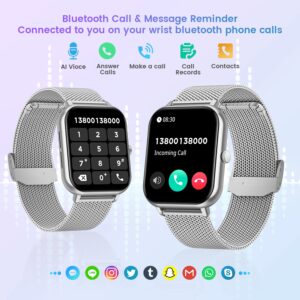 Smart Watch for Men Women Fitness: 1.83 Inch Bluetooth Call Smartwatch with Blood Oxygen Blood Pressure Monitor Compatible with Android Ios 100+ Sports Mode Heart Rate Monitor Step Counter IP67 Watch