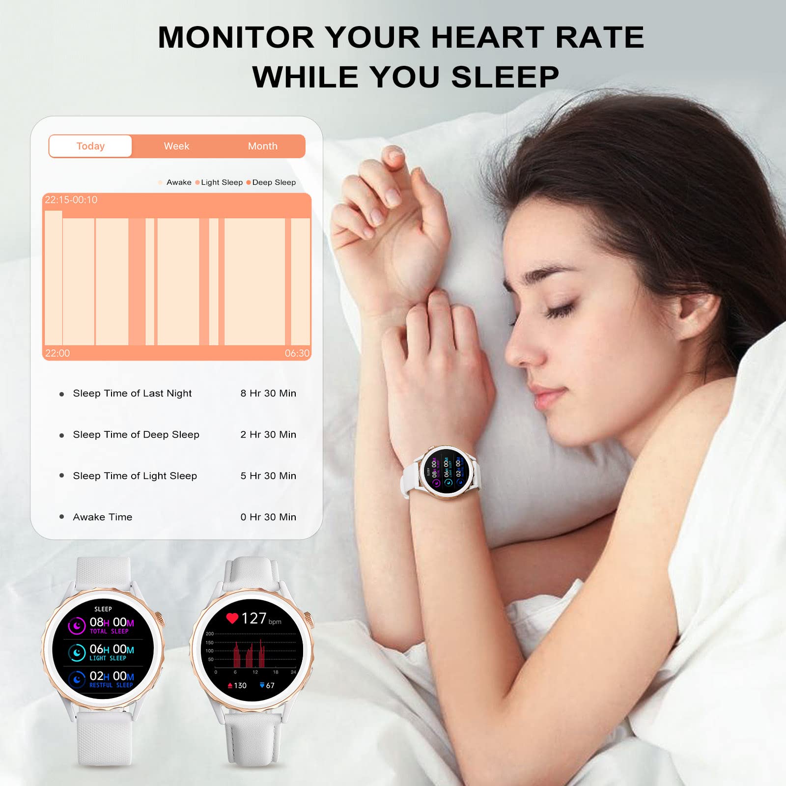 soinfo Smart Watches for Women(Answer/Make Call),Full touch Fitness Tracker Watches with Sleep Monitor 100 Sport Modes Activity Smartwatch Compatible with Android and iOS Phones