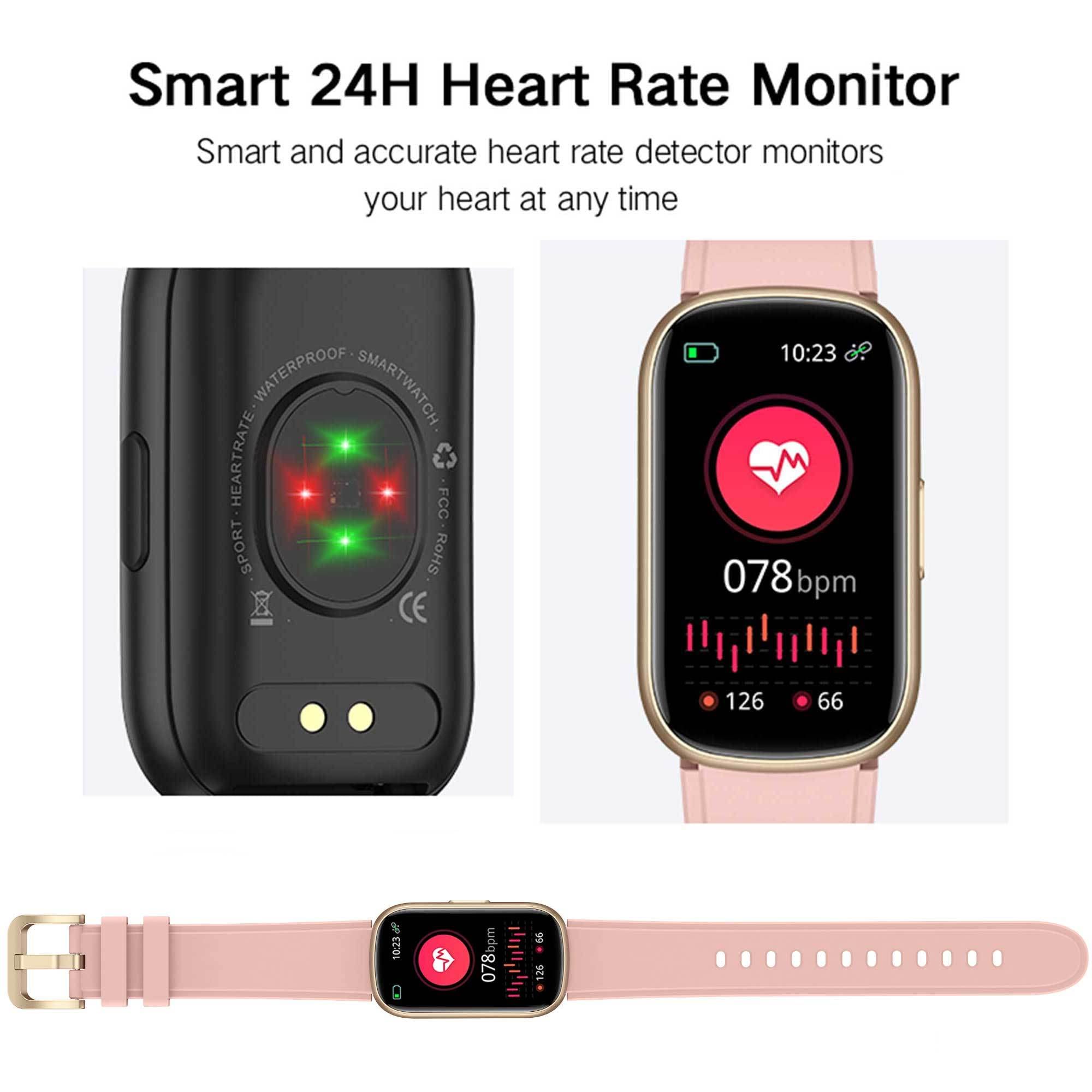 Fitness Tracker Smart Watch Women Men 1.47 Inch Touch Screen Activity Tracker for Android iOS Phones Exercise Watch with 24 Sports Modes Pedometer Calorie Step Counter Sleep Heart Rate Monitor