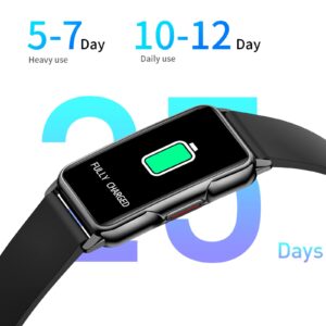 Black Fitness Tracker Smart Bracelet for Men and Women Ladies Smart Watch with Pedometer Sleep Message Notification 1.47" Full Touch Screen for Android and iOS Phones