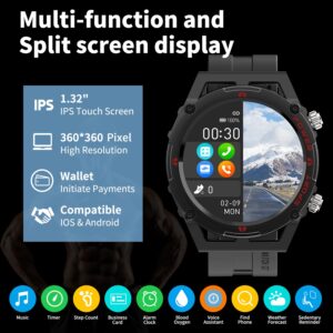 KINGSTAR Smart Watches - 1.32" Smartwatch for Men with Text and Call | Fitness Tracker Watch with Heart Rate Sleep Monitor,AI Voice, Pedometer, IP67 Waterproof Smart Watches for Android iOS Phones