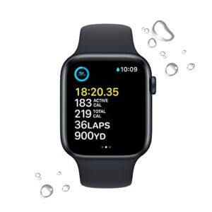 Apple Watch SE (2nd Gen) (GPS, 44mm) - Midnight Aluminum Case with Midnight Sport Band, M/L (Renewed)