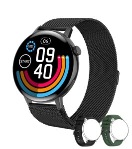 hok smart watch 2023 bluetooth call & text receive/dial smartwatch for android & ios phone with 1.32’ hd screen fitness tracker with heart rate sleep monitor pedometer waterproof for women men（black）