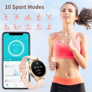 Smart Watch for Women Fitness Tracker Smartwatch for Android and iOS Phones IP67 Waterproof Fitness Watch Activity Tracker with 1.09" Touch Screen Heart Rate Sleep Monitor Steps Tracking