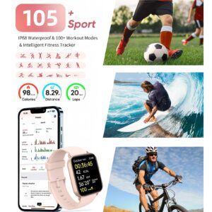 Hoowel Smart Watches for Men/Women, 1.8" Alexa Built-in Smartwatch with Bluetooth Call, Heart Rate/Sleep/SpO2 Monitor, IP68 Waterproof 100+ Sport Fitness Trackers, Compatible with Android & iPhone