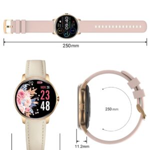 Holiday Smart Watches for Women with Answer Make Calls, 1.32" Ladies Fitness Watch with Heart Rate Monitor Sleep Step Counter Tracker, IP68 Waterproof Smartwatch for Android iOS Phone (2 Straps)