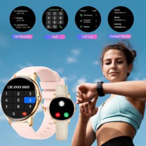 Holiday Smart Watches for Women with Answer Make Calls, 1.32" Ladies Fitness Watch with Heart Rate Monitor Sleep Step Counter Tracker, IP68 Waterproof Smartwatch for Android iOS Phone (2 Straps)