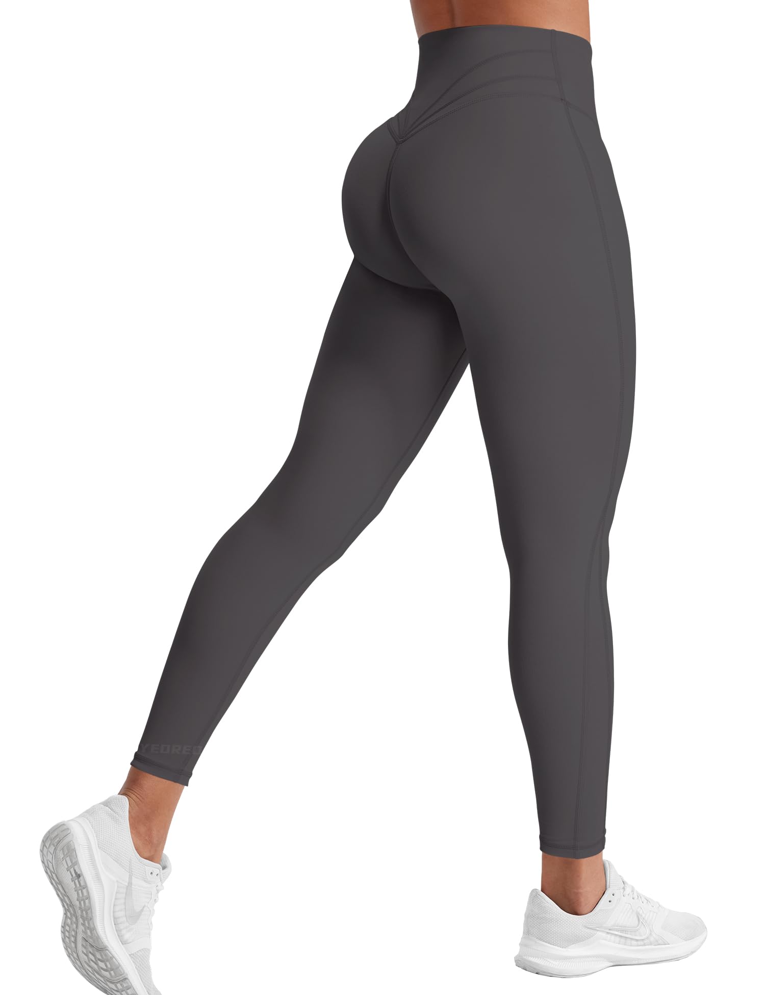 YEOREO Grace Workout Leggings for Women Butt Lifting Tummy Control High Waist Gym Yoga Compression Pants Dark Grey M