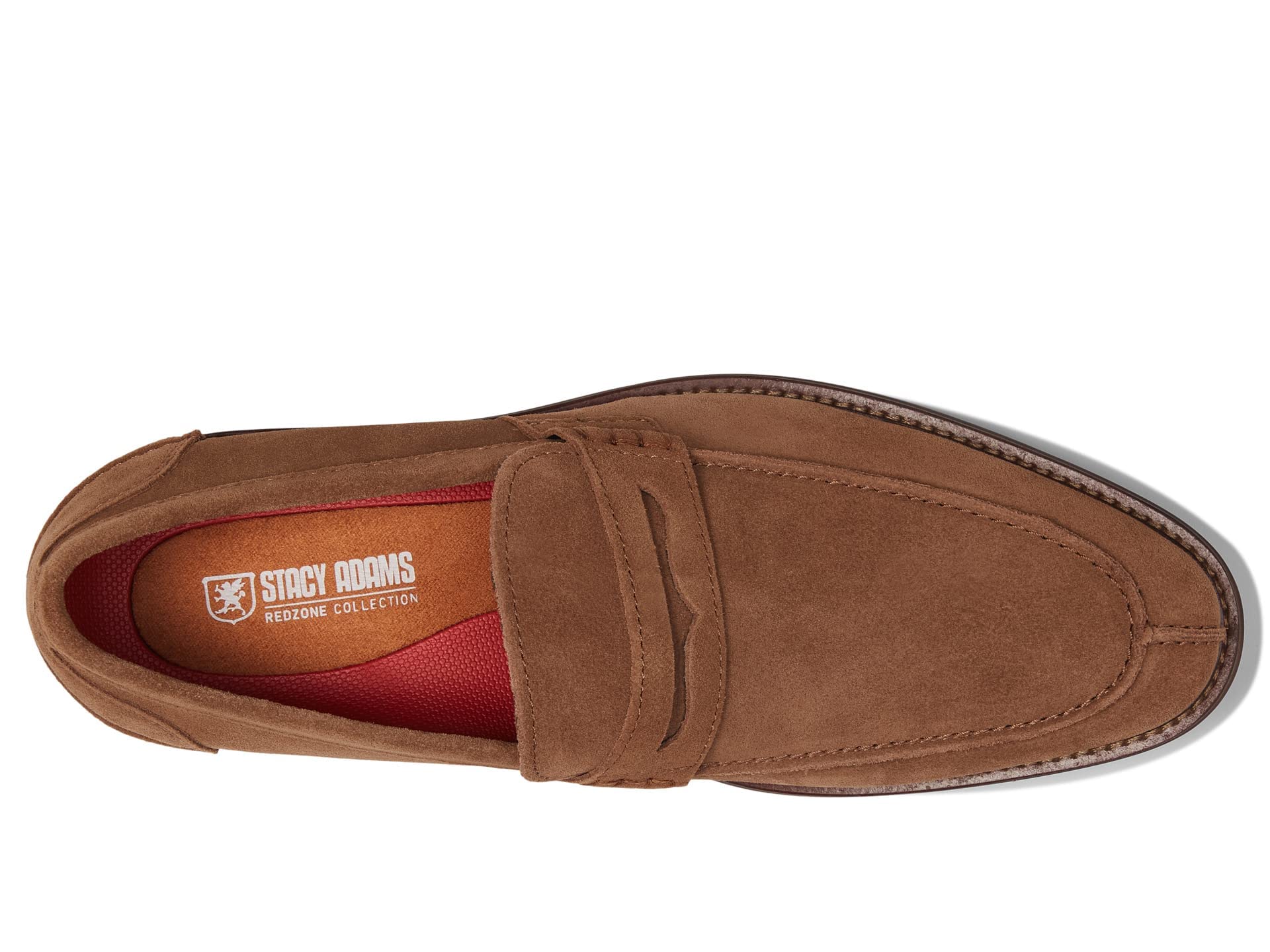 Stacy Adams Men's Marlowe Penny Slip-On Loafer, Dark TAN Suede, 7.5