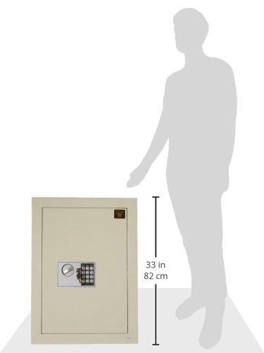 Digital Wall Safe – Flat, Electronic, Steel, Keypad, 2 Manual Override Keys – Protect Money, Jewelry, Passports – For Home or Business by Paragon