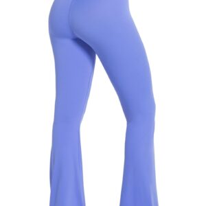 Sunzel Flare Leggings, Crossover Yoga Pants with Tummy Control, High Waisted and Wide Leg, No Front Seam Periwinkle Medium