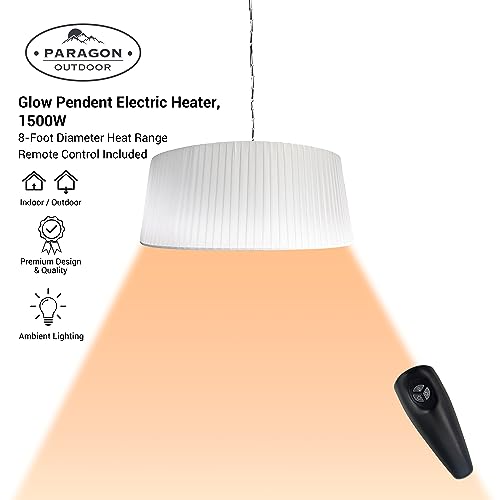 Paragon Outdoor Sol Electric Patio Heater, Ceiling Mounted, 1500W Indoor Outdoor Infrared Heat Lamp, Portable Heater, 3 Heat Settings, White