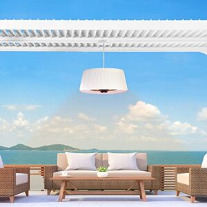 Paragon Outdoor Sol Electric Patio Heater, Ceiling Mounted, 1500W Indoor Outdoor Infrared Heat Lamp, Portable Heater, 3 Heat Settings, White