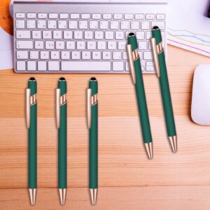 Lragvtbk 6 Pcs Blue Ink Ballpoint Pen with Stylus Tip 2 in 1 Ballpoint Pen Metal Pens Stylus Pen for Touch Screens School Office Coworkers (Green Rose Gold)