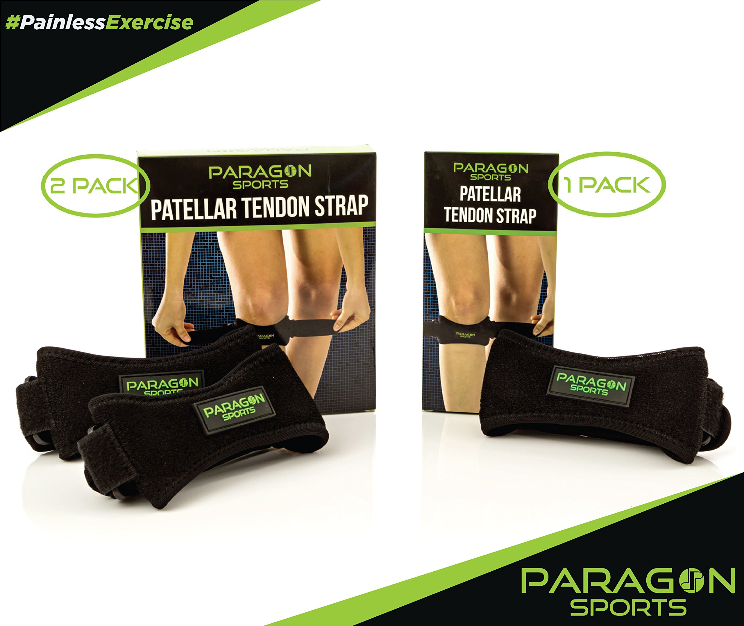 Paragon Sports Patella Knee Strap for Running, Fitness, Stairs Climbing/Adjustable Patellar Tendon Support Band for Basketball, Athletics Pain Relief Brace for Jumper's Knee and Chondromalacia