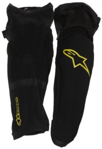 alpinestars men's paragon plus knee/shin protector, black acid yellow, x-large