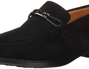 Stacy Adams Men's Neville Moc-Toe Slip-On Penny Loafer, Black Suede, 10 M US