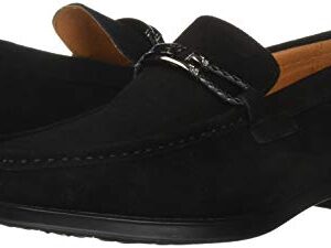 Stacy Adams Men's Neville Moc-Toe Slip-On Penny Loafer, Black Suede, 10 M US