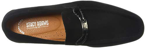 Stacy Adams Men's Neville Moc-Toe Slip-On Penny Loafer, Black Suede, 10 M US