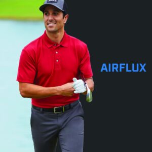 PGA TOUR Men's Big and Tall Airflux Short Sleeve Solid Golf Polo-Shirts, True Navy, 3X