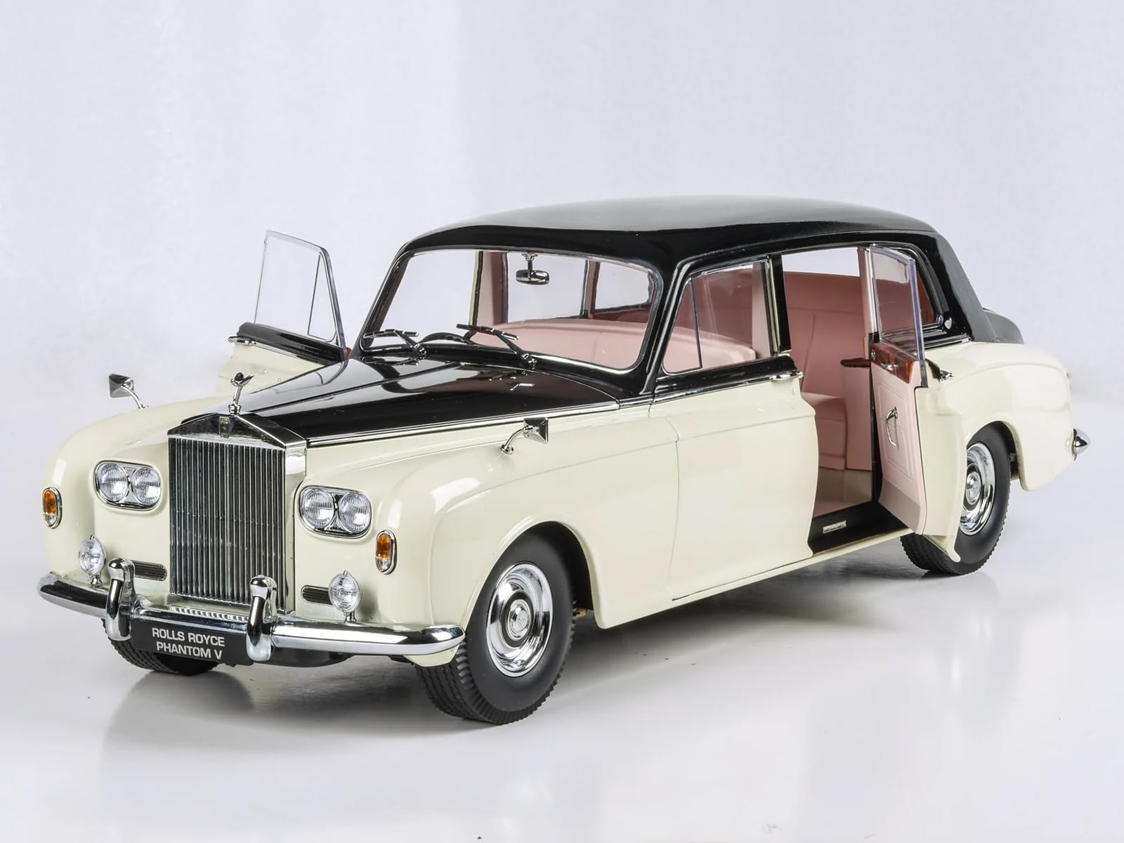 1965 Rolls Royce Phantom V Duotone Ivory White and Mason's Black 1/18 Diecast Model Car by Paragon Models PA-98219