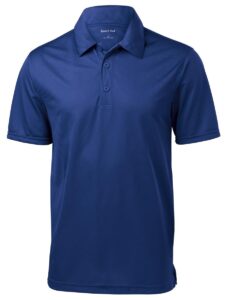 sport-tek mens posicharge active textured polo, medium, true royal