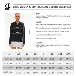 Women's Golf Shirt Long Sleeve Polo Shirt UPF50+ Sun Protection Moisture Wicking Quick Dry Golf Polo Shirt（Black,S