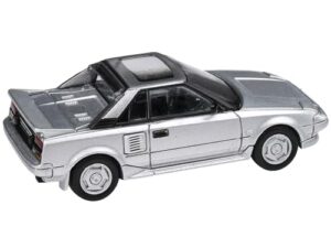 paragon 1985 toyota mr2 mk1 super silver metallic with sunroof 1/64 diecast model car models