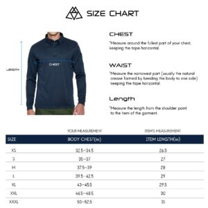 Haimont Tactical Polo Shirts for Men, Mens Outdoor Sport Performance Long Sleeve Quick Dry Polyester Golf Shirts Dark Blue, S