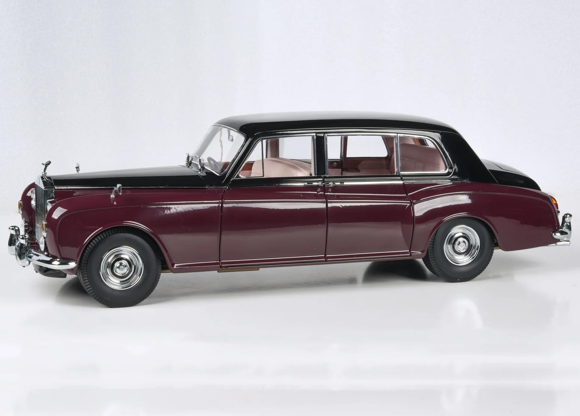 1965 Rolls Royce Phantom V Duotone Royal Garnet Red and Mason's Black 1/18 Diecast Model Car by Paragon Models PA-98218