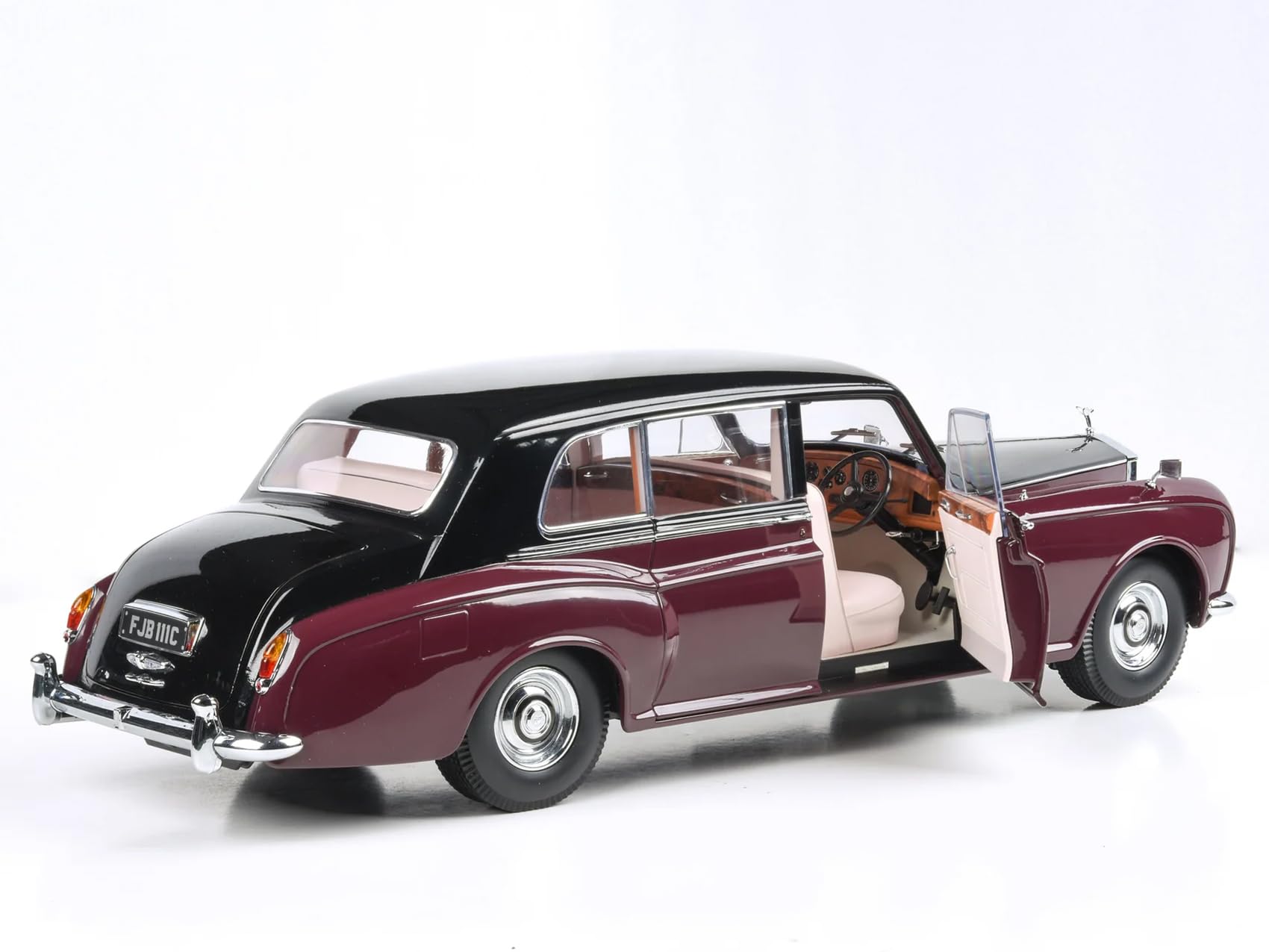 1965 Rolls Royce Phantom V Duotone Royal Garnet Red and Mason's Black 1/18 Diecast Model Car by Paragon Models PA-98218