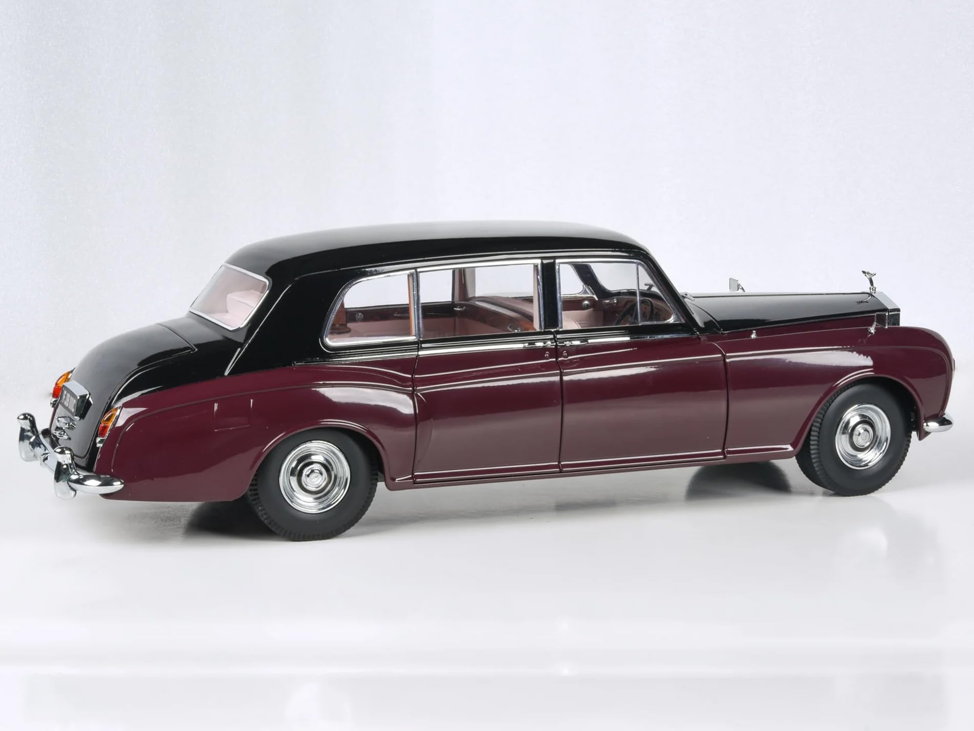 1965 Rolls Royce Phantom V Duotone Royal Garnet Red and Mason's Black 1/18 Diecast Model Car by Paragon Models PA-98218