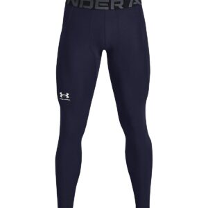 Under Armour Men's HeatGear Armour Leggings , Midnight Navy (410)/White, Small