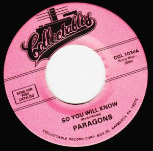 paragons : so you will know / don't cry baby - 7"/45 rpm