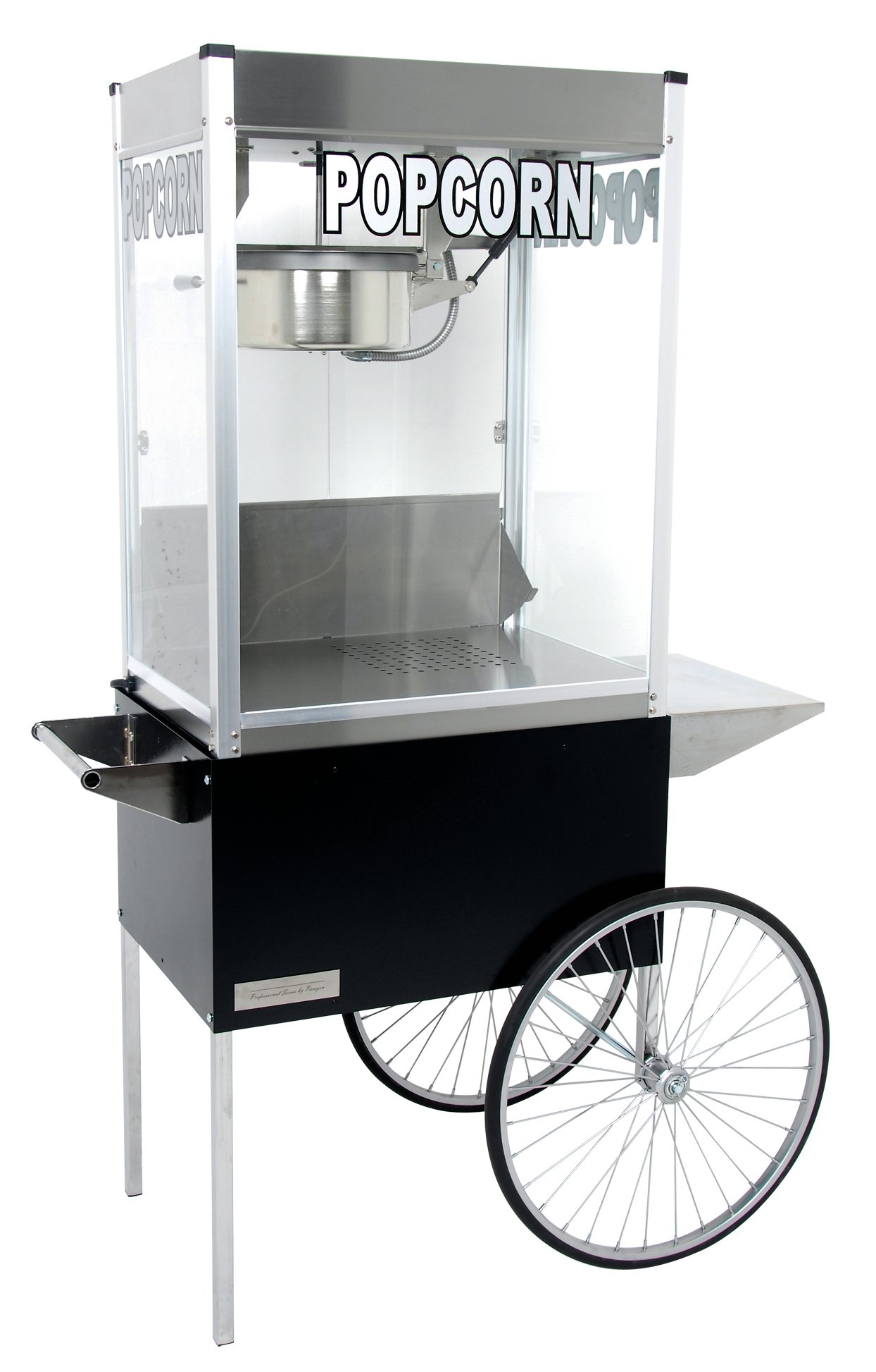 Paragon - Manufactured Fun Professional Series Large Popcorn Cart for 12 and 16-Ounce Poppers, Black, (3090710)