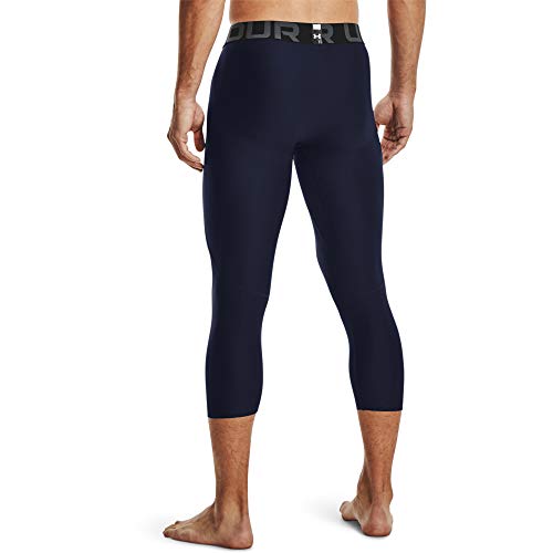 Under Armour Men's Armour HeatGear 3/4 Leggings , Midnight Navy (410)/White, Medium