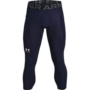 Under Armour Men's Armour HeatGear 3/4 Leggings , Midnight Navy (410)/White, Medium