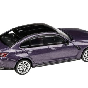 2020 M3 G80 Twilight Purple Metallic with Black top 1/64 Diecast Model Car by Paragon Models PA-55207