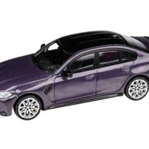 2020 M3 G80 Twilight Purple Metallic with Black top 1/64 Diecast Model Car by Paragon Models PA-55207