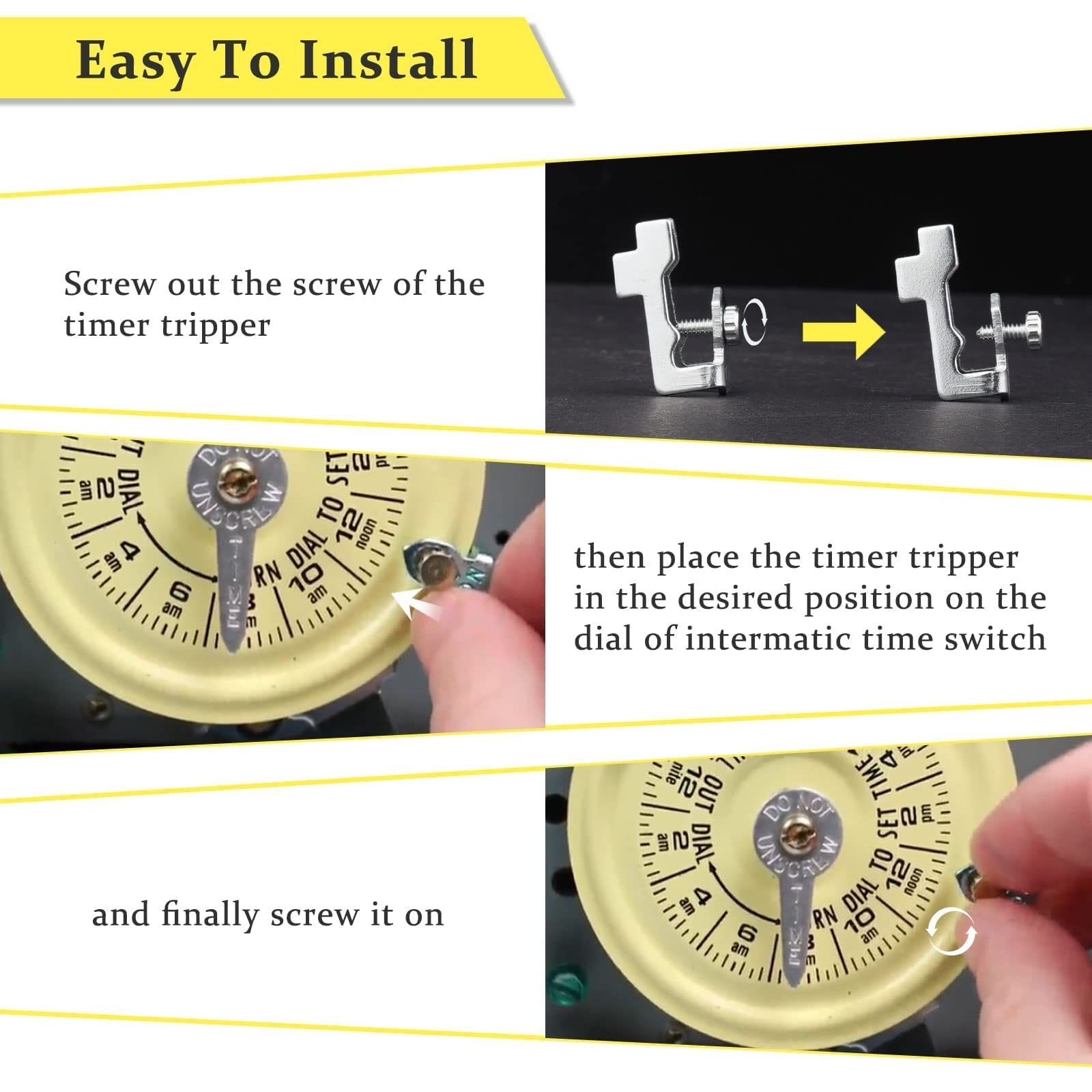 Time Switch Replacement Trippers Kit | Compatible with Intermatic 156T1978A, for T100 Series Timer Parts, Pool Timer On Off Clips(4 ON / 4 Off / 8 Screws)