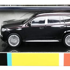 Paragon Models MB Maybach GLS 600 with Sunroof Rubellite Red and Obsidian Black Metallic 1/64 Diecast Model Car by Paragon PA-55304