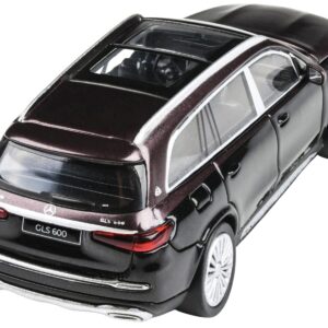 Paragon Models MB Maybach GLS 600 with Sunroof Rubellite Red and Obsidian Black Metallic 1/64 Diecast Model Car by Paragon PA-55304